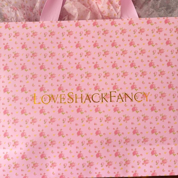 LoveShackFancy Jumbo Pink Floral Shopping Bag - Picture 4 of 15